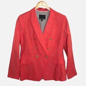 Banana Republic Womens Double Breasted Notched Lapel Blazer‎ Jacket Coral Size 8